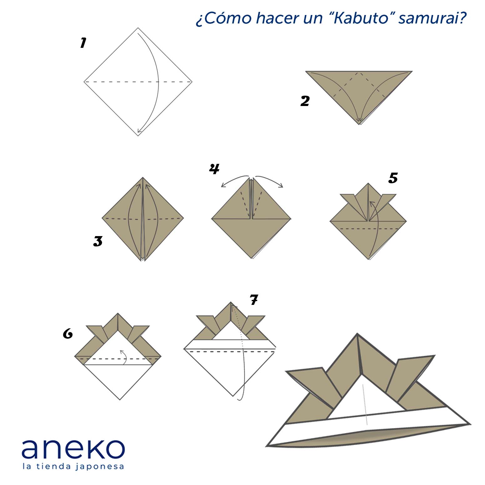 Os enseñamos como hacer un casco samurai con origami en 7 cómodos pasos