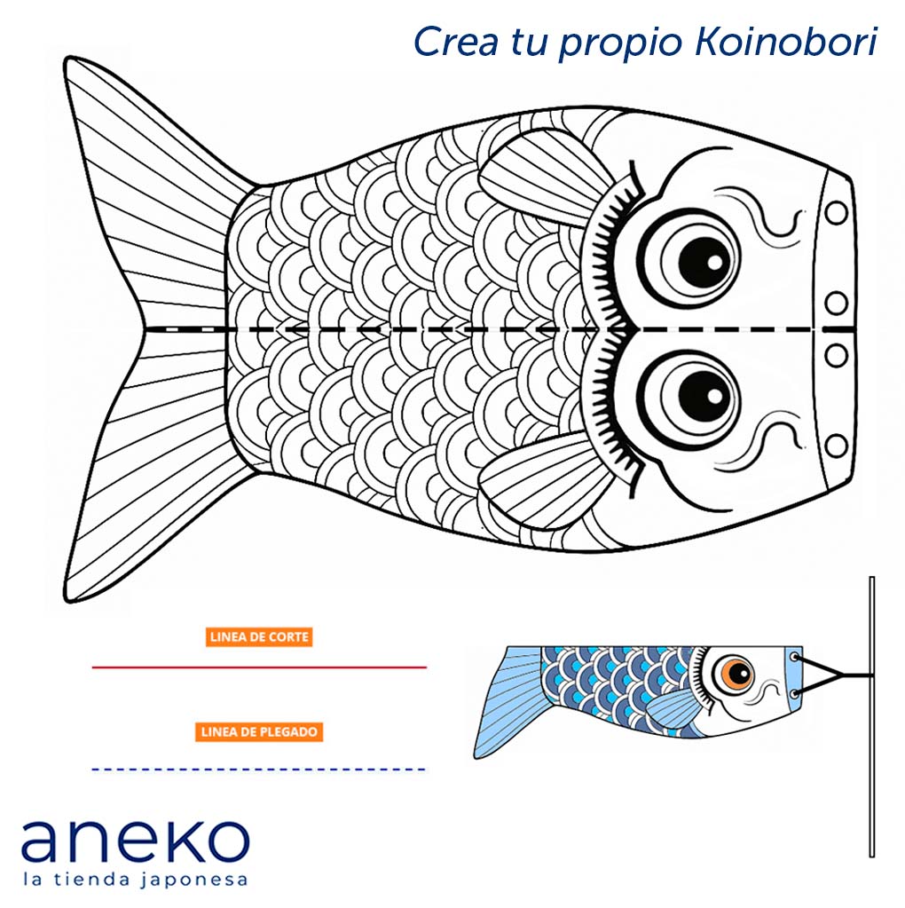 Koinobori que hemos creado en Aneko para que puedas imprimirlo y disfrutarlo con los tuyos.