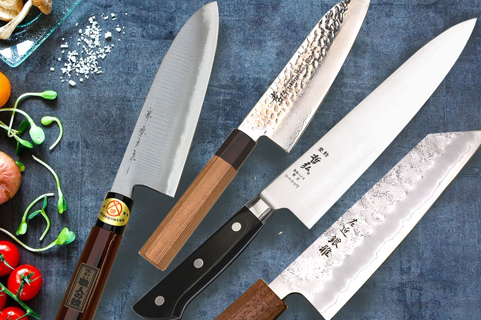 Muestra de cuchillos japoneses de gran calidad para cocinar